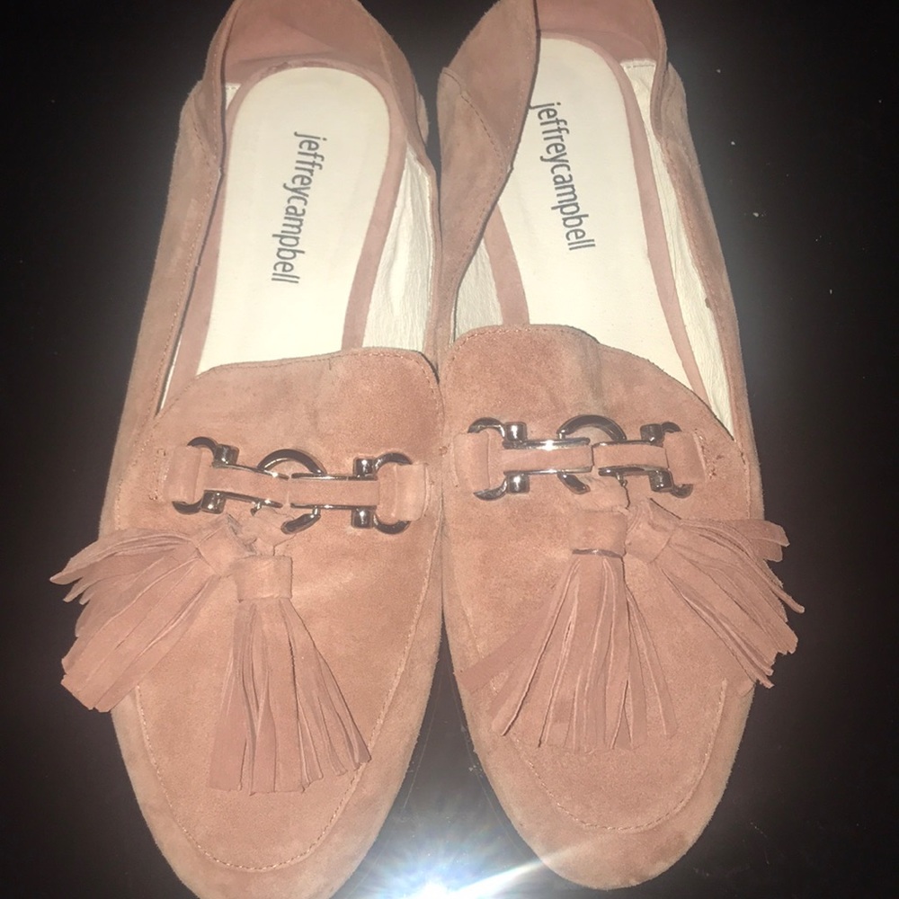 Jeffery Campbell Pink Suede Two in On Loafers